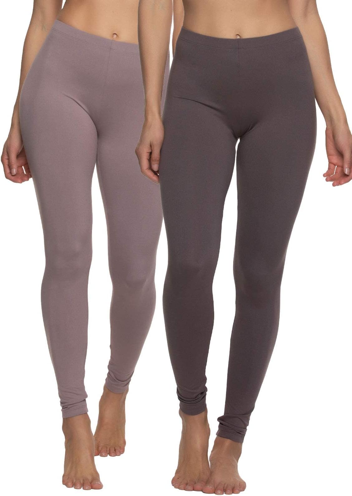 Velvety Super Soft Lightweight Leggings 2 Pack - Yoga Pants, Workout Clothes