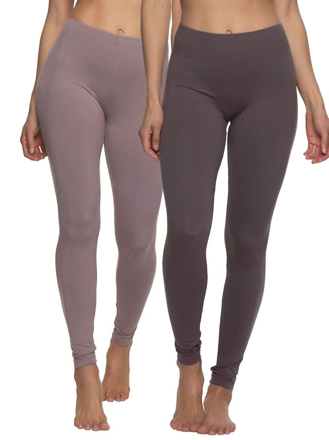 Felina Velvety Super Soft Lightweight Leggings 2 Pack - Yoga Pants Workout Clothes