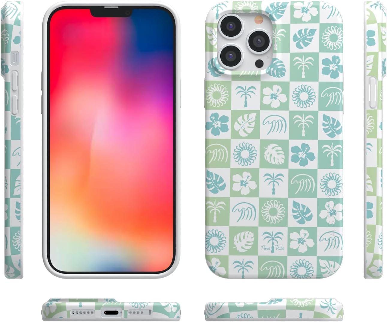 Casely iPhone 13 Pro Case | Pura Vida | Coastal Checkers | Compatible with MagSafe | Classic Ultra Slim Design