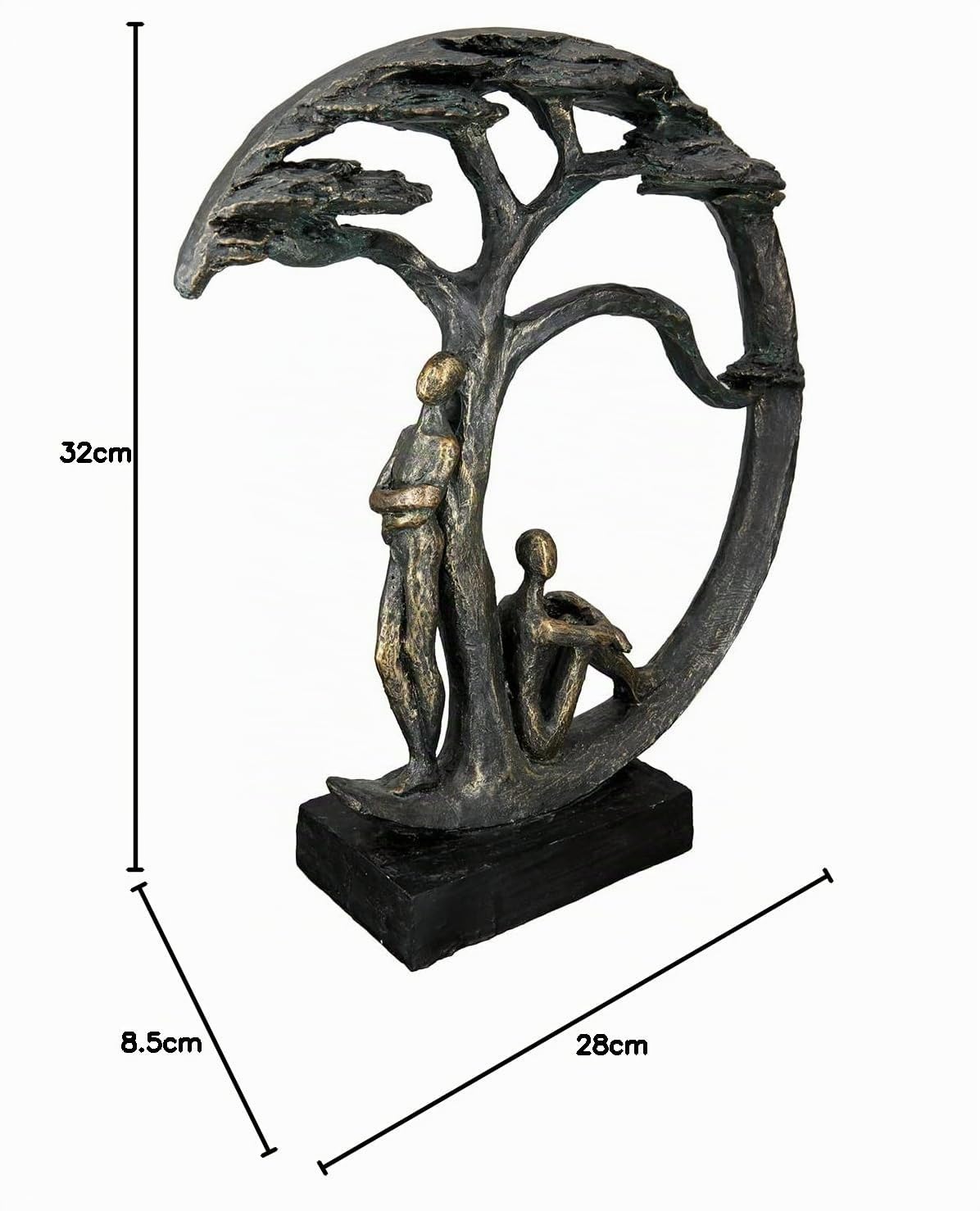 Casablanca Skulptur Shadow, Deko Figur Bronze, Kunstharz Statue Wohnzimmer, Büro Dekoration H. 32 cm x B. 28 cm - Moderne Skulpturen Couple, Liebe, Hochzeit, Valentinstag