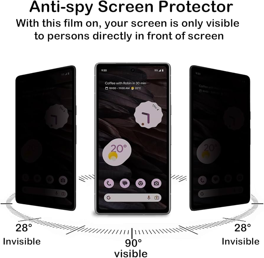Google Pixel 7a 128GB【Anti Spy Phone】 Privacy Screen Protector for Google Pixel 7a [2 Pack],Anti-Spy