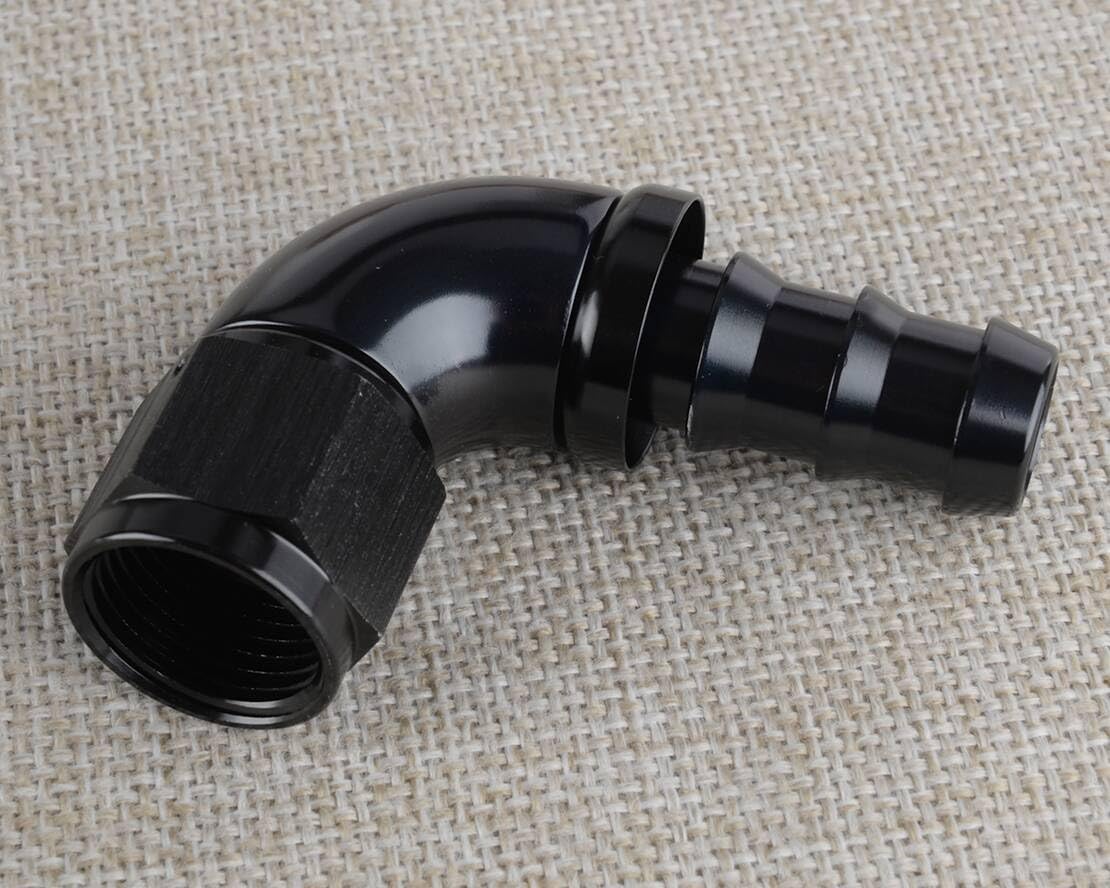 2Pcs Car 90 Degree Push On Lock One Pieces 10AN-10AN Oil Fuel Water Pipe Line Hose End Fitting Connector Adapter AN10-AN10