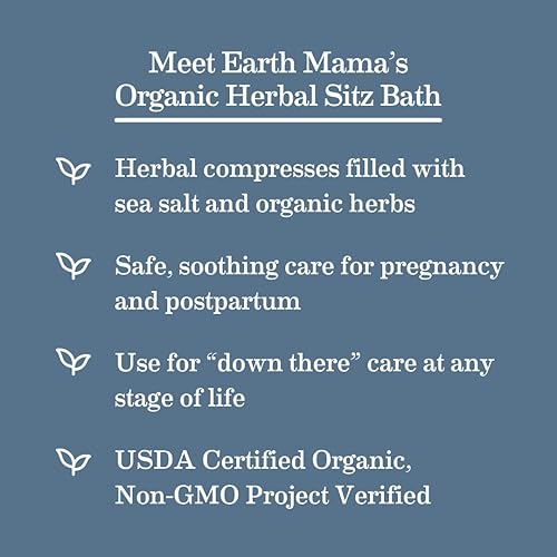 Miniatura 5 de Earth Mama Baño de hierbas orgánicas  Cuidado de embarazo y posparto, baño relajante para recuperación de hemorroides con hamamelis y caléndula (6