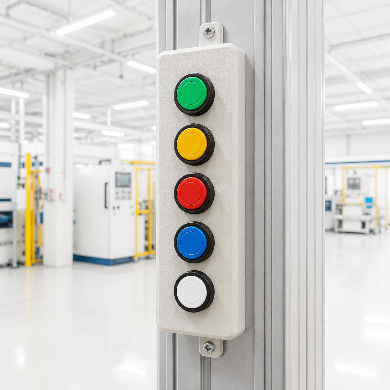 6 Way Push Button Station In Straight Line, 22mm Hole-image-8