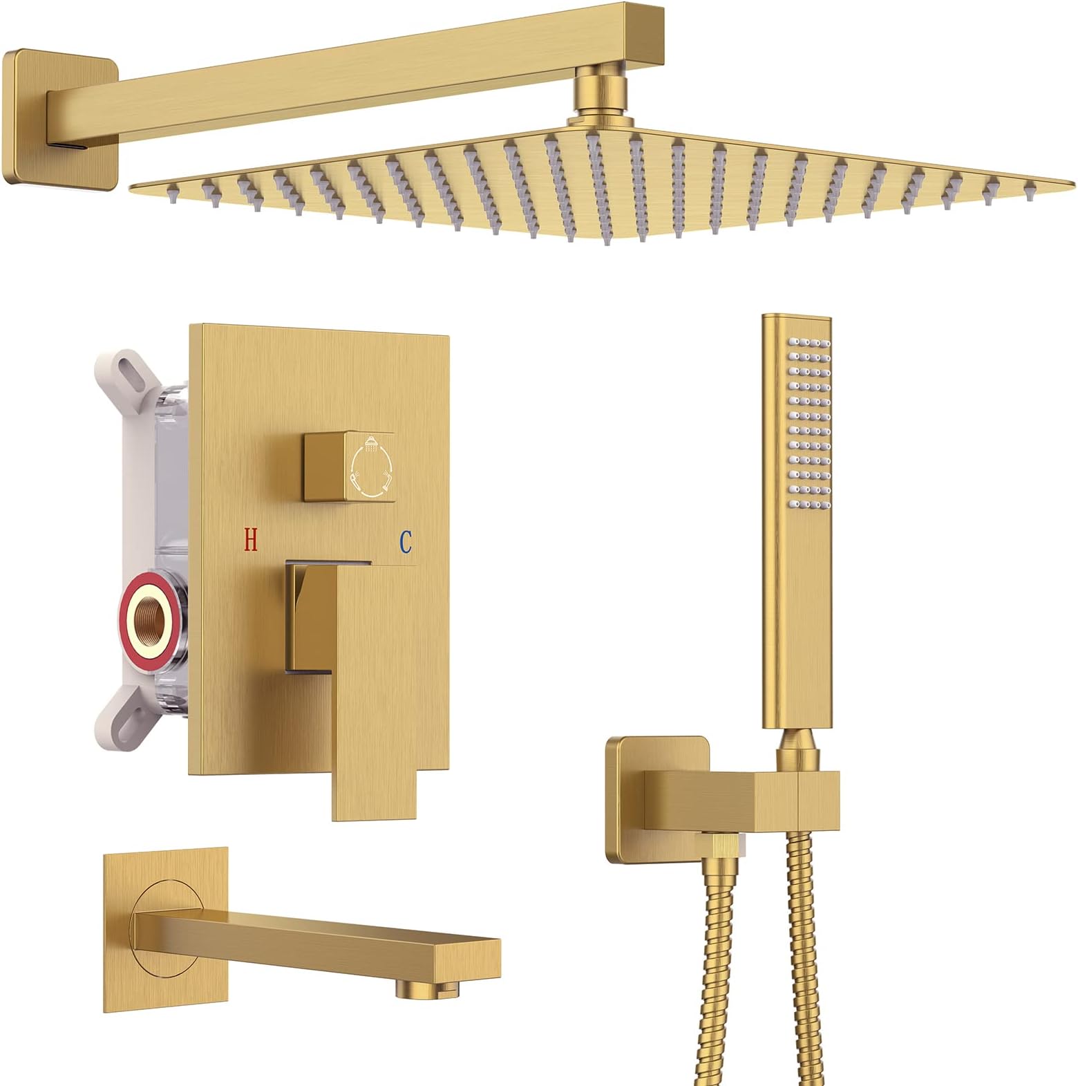 12 Inch Champagne Bronze 3-Function Shower System