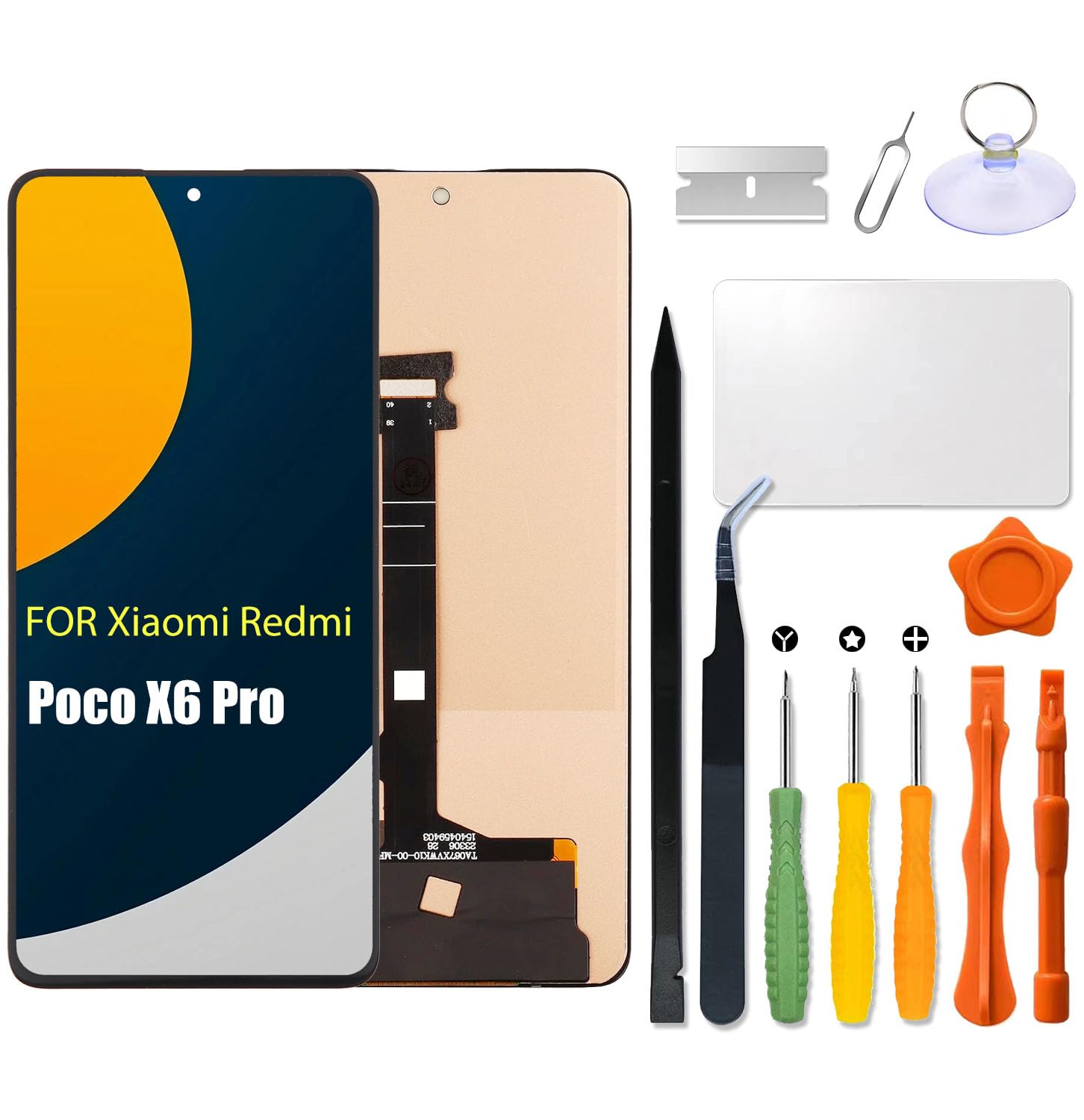 Écran de rechange pour Xiaomi Poco X6 Pro 5G | 2311DRK48G, 2311DRK48I, écran tactile LCD, numériseur, avec kit de réparation (pas de fonction d'empreintes digitales)