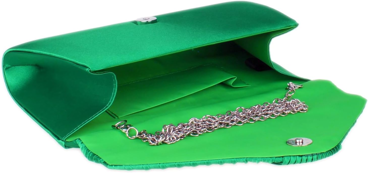 Girly HandBags Women Pleated Satin Clutch Bag