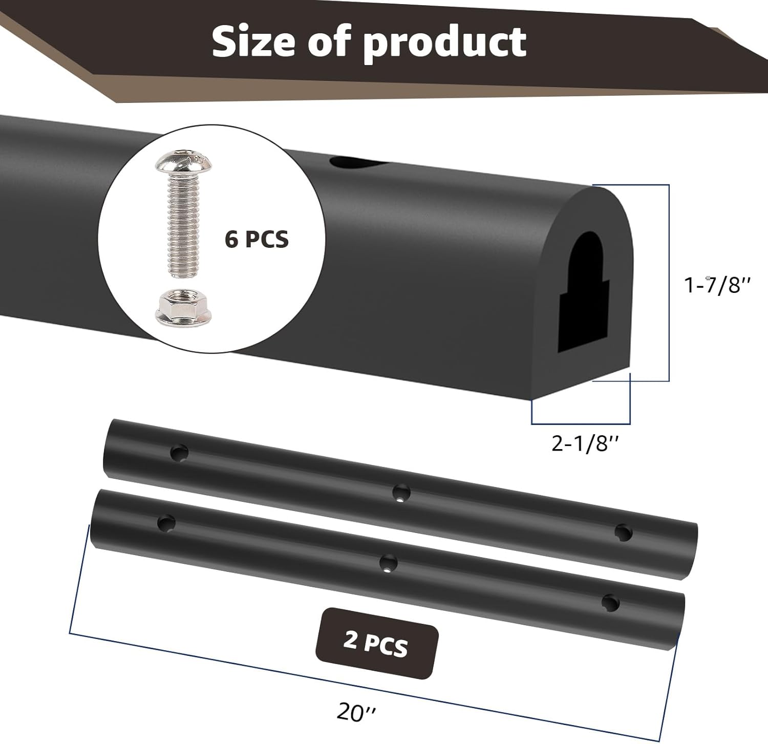 2090616-2 20-Inch Rubber Bumper Guard Protector Strips Loading Dock Protector Rear Fender Pad Bump Stop with Mounting Hardware Screws for Trucks Vans & Trailers 2-Pack