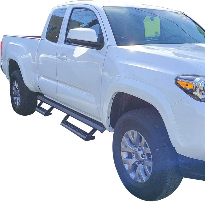 FREEMOTOR802 Compatible with 2005-2022 Toyota Tacoma Access Cab Running Boards, Factory Style Black Powder Coated Steel Side Step Bars