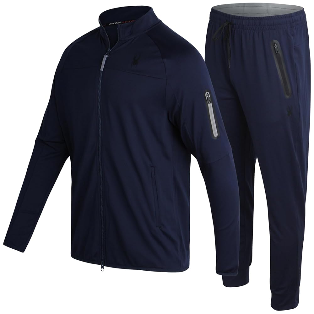 Spyder Mens Tracksuit - 2 Piece Performance Zip Sweatshirt