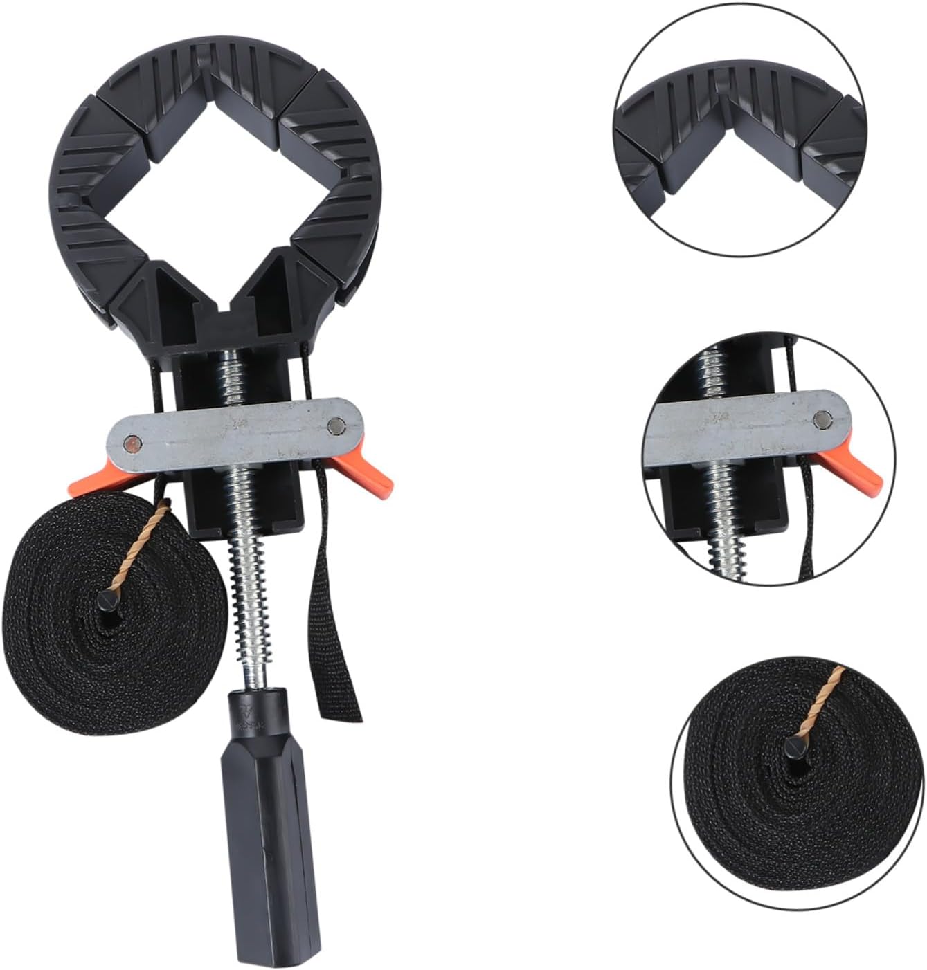 Tension Angle Clamp with Strap Quick Tightening 90° Right-angle Woodworking Photo Frame Clamp for Carpenter DIY Wood Frame Assembly