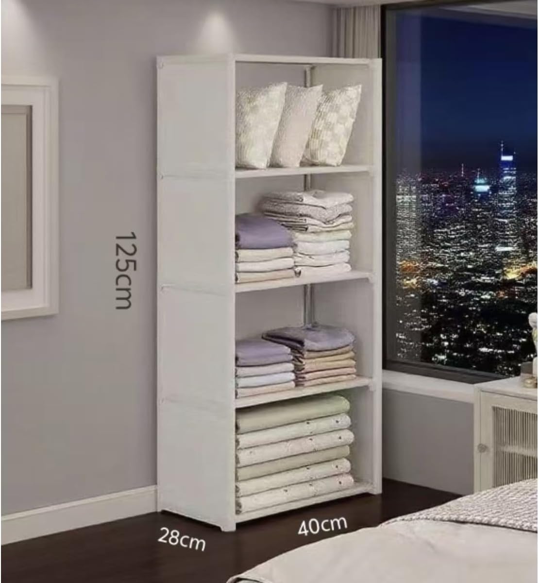 蓋付きワードローブ、大容量、組み立て簡単、衣類収納ラック、省スペース、防塵、防汚、耐久性。ワードローブ、洋服ラック、帽子、靴、衣類、