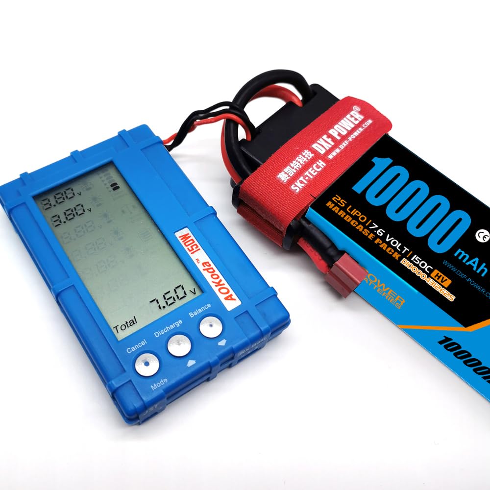 DXF 2s batteria lipo ad alte prestazioni - 2 confezioni lipo 2s 10000mAh Deans/T capacità, 150C di scarica per 1/8 & 1/10 Auto, Strada, Team associated, assiale e altro ancora - perfetta vestibilità e