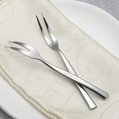 Miniatura 5 de Stainelss - Tenedor para carne de dos puntas, acero inoxidable, 6 piezas