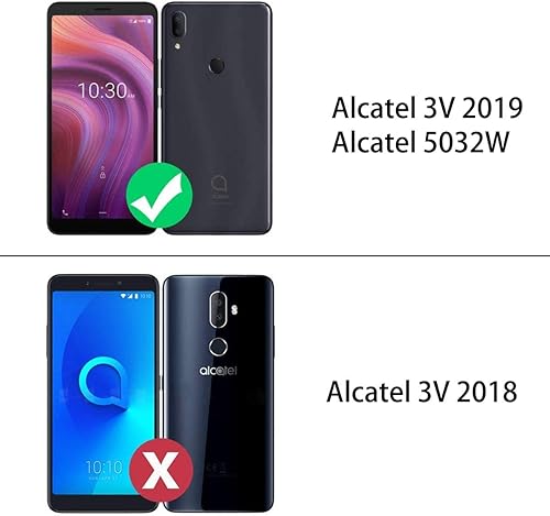 Miniatura 7 de Fingic ALCATEL - Funda de 3 V 2019  5032 W, diseño de mármol de oro rosa brillante, parachoques híbrido de policarbonato duro, funda de silicona de