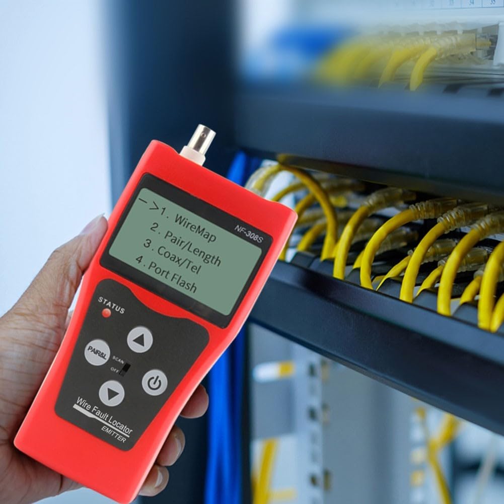 NF-308S probador de cable para técnicos de red que realizan el trazado del emparejamiento de cables y la calibración de la longitud en líneas UTP y coaxiales