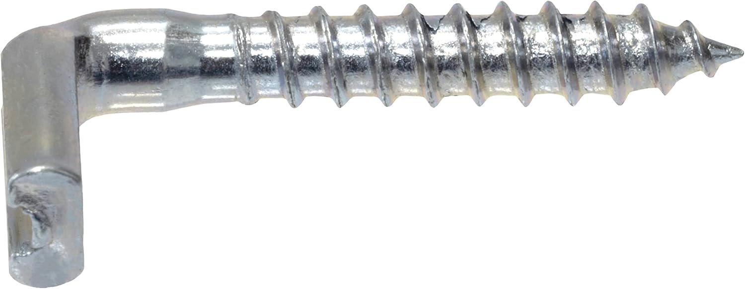 AERZETIX - C62078 - Set of 5 - L-hook Ø4.4x30 mm - Threaded wooden screws - screw heel hinge - square piton screw hinge