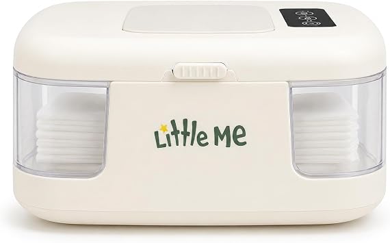 Little Me Baby Wipe Warmer with Temperature Control, Wipes Warmer for Newborn Baby, Easy-View Window, Energy Efficient, 3 Heat Settings, Fits Standard Wipe Packs, Diaper Wipes Dispenser