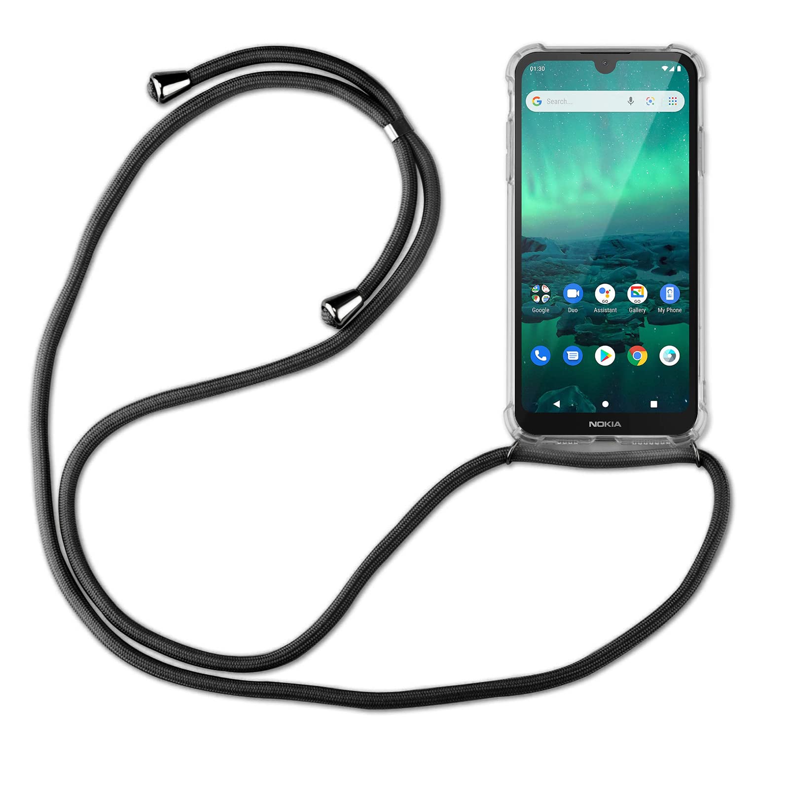 Betterfon Handyhülle Mit Halskette Für Nokia G11/G21 | Verstellbares Band & TPU-Schutzhülle | Schwarz | Immer Griffbereit & Freihändig