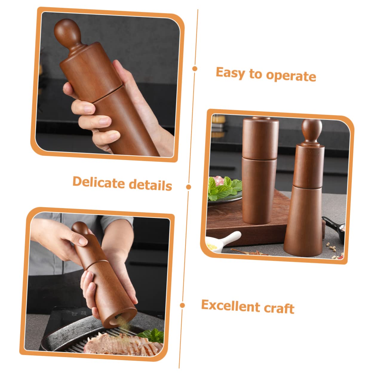 SOLUSTRE Professional Manual Pepper Grinder Multi-functional Grinder Portable and Easy to Use