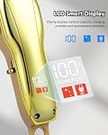 Professional Dog Clippers for Thick Heavy Coats, 7000RPM Cordless Rechargeable Pet Grooming Kit with 1200mAh Battery, Ceramic Blade, LED Display, Guide Combs, Low Noise Trimmer for Dogs Cats