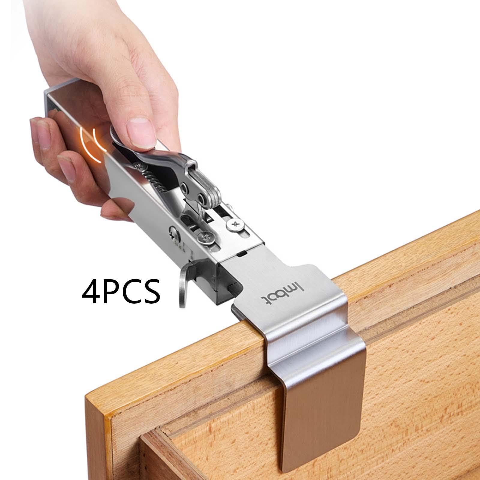 Generic 4 Piezas de Abrazadera de Fijación de Cajón Ajustable, Abrazadera de Instalación Frontal de Cajón, Clip de Fijación de Cajón de Acero Inoxidable para, Sin Pieza de Clip