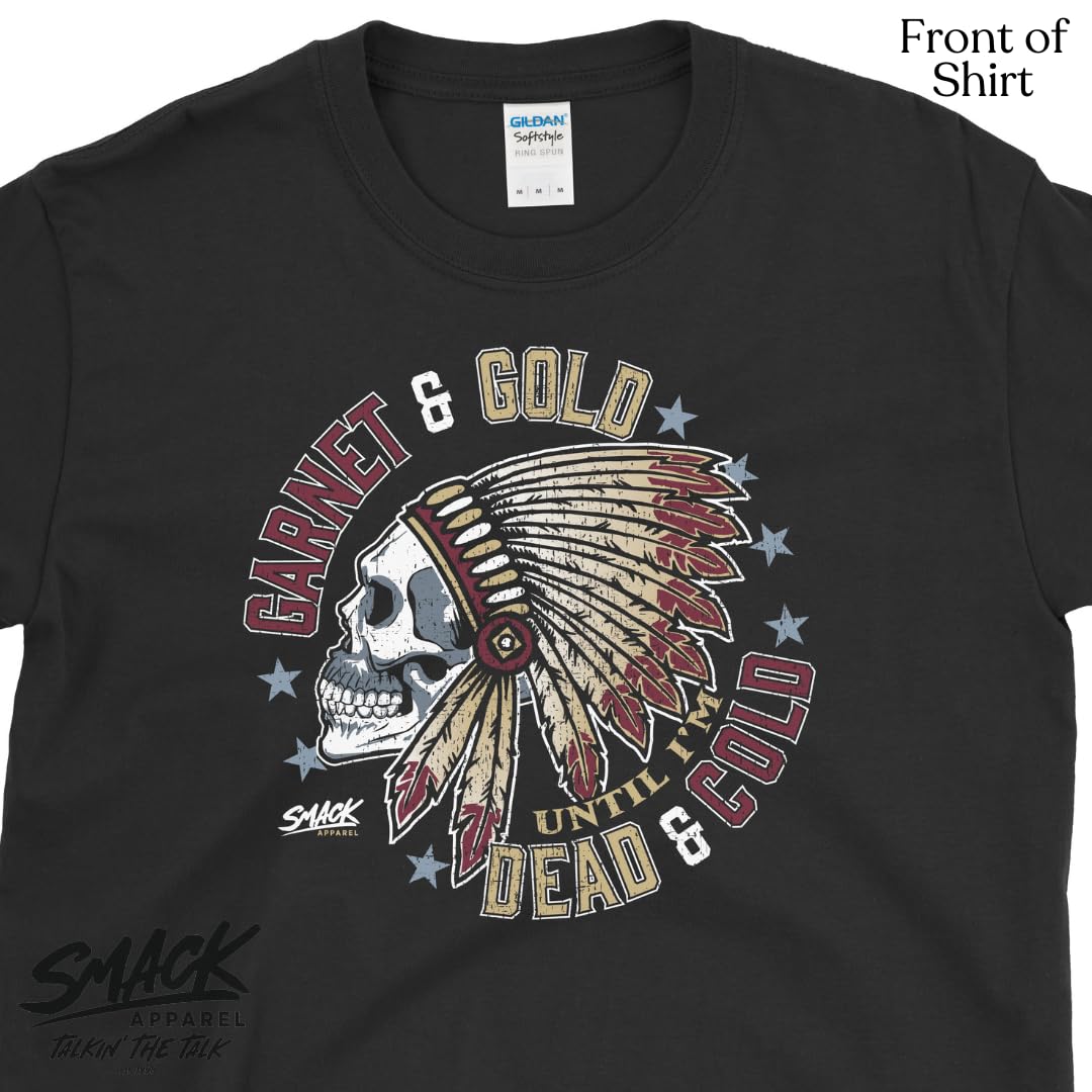 Fans de fútbol del estado de Florida. Camiseta de granate y oro con texto en inglés "Till I'm Dead and Cold Black" (SM-5X), Manga Corta Estilo Suave, XL, Soft Style Black
