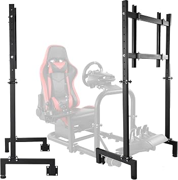 Dardoo Monitor Mount Vertical, Freestanding, Fits 27-65 Inch Monitors, VESA 75x75mm-400x400mm, 220 lbs Max Weight, Easy Installation, Adjustable, Comfortable Gaming Experience