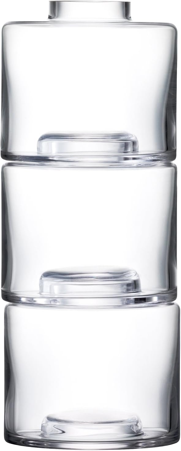 LSA International Stack Vase Trio, H11.75", Clear X 3