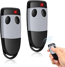 2 x 433.92 MHz garage door opener for Cardin S449 QZ1, S449 QZ2, garage door remote control compatible with TXQ449100, TXQ449200, rolling code, 2 channels, grey