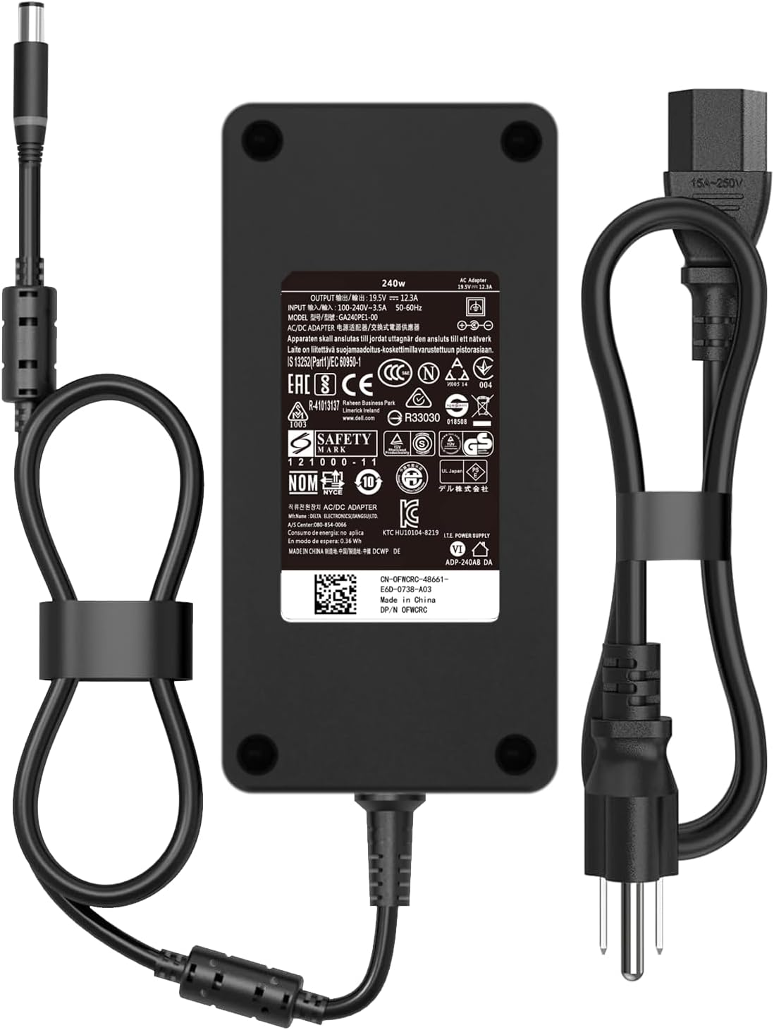 240W Gaming Laptop Charger Fit for Alienware 15 17 M15 M16 M17 M18X X51 R2 R3 R4 R5 R7 G3 G5 G7 15 5530 5535 5520 Fit for Precision M6800 M6700 M6400 J211H AC Adapter Power Supply