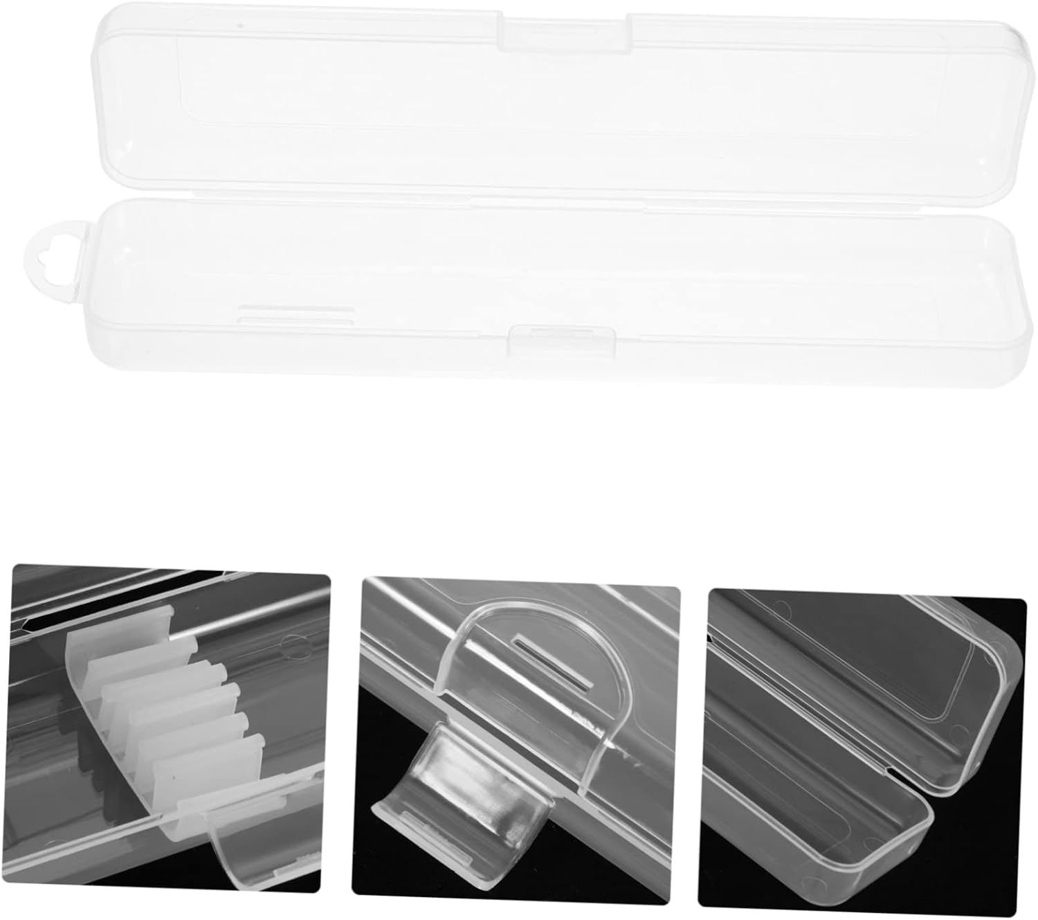 IWOWHERO Travel Straw Holder Lid Plastic Straw Storage Box Compact and Sturdy for Carrying Go