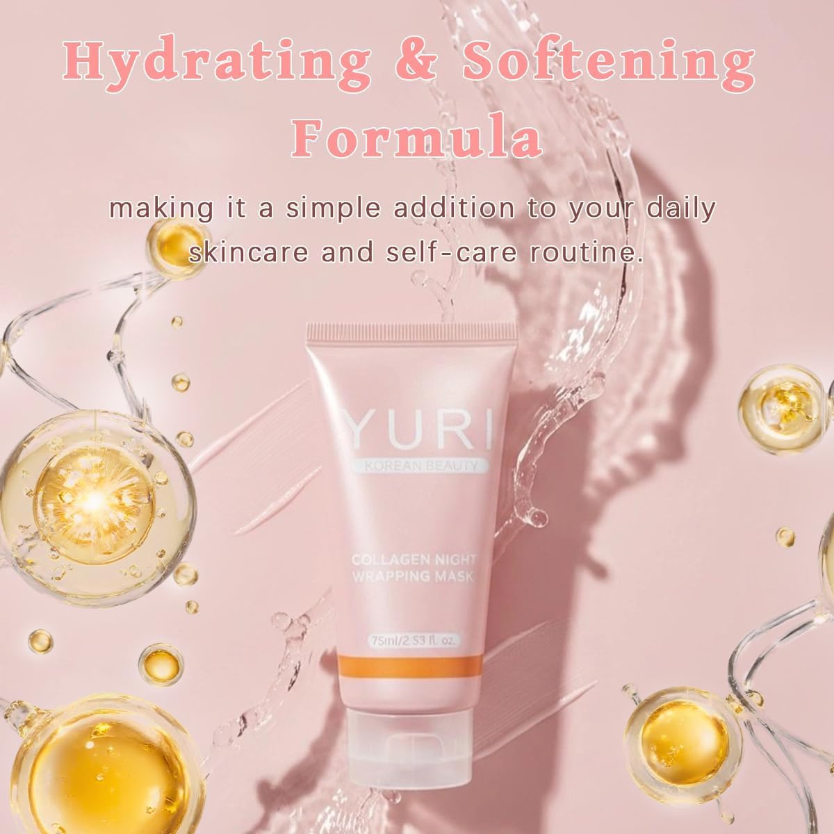 Lalena Yuri Collagen Night Wrapping Mask,Yuri Collagen Mask,Overnight Peel Off Face Mask For Glass Skin, Deep Hydration & Smooth Skin, Even Tone & Oil Control, For All Skin Types