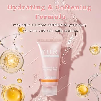 YURI Collagen Mask, Collagen Night Wrapping Mask, Collagen Overnight Glass Skin Peel Off Face Mask, Elasticity & Hydration Care, Restored Balance & Ongoing Renewal, All Skin Types Skincare(2.53 FL.OZ)