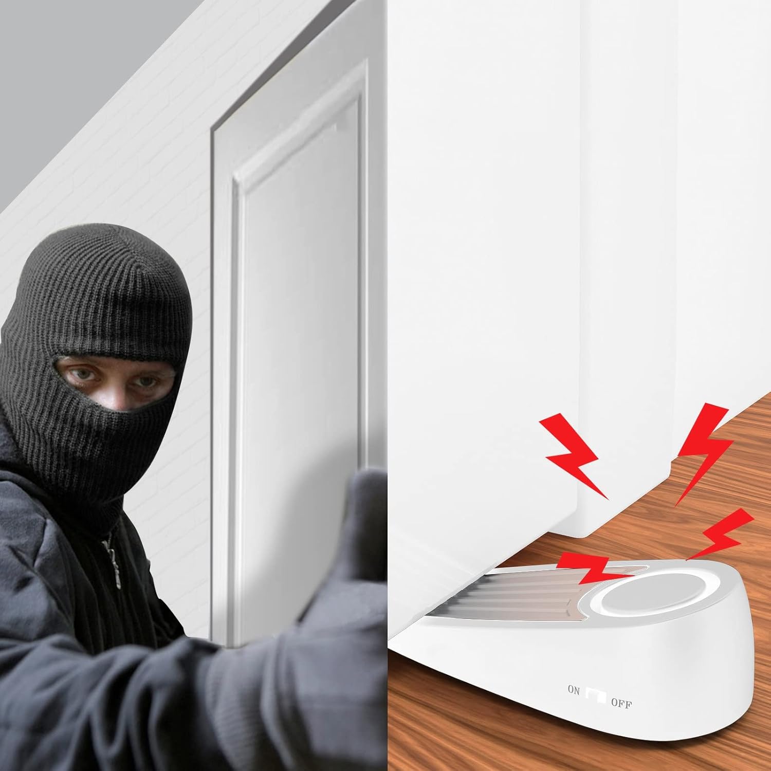 Door Stop Alarm in action