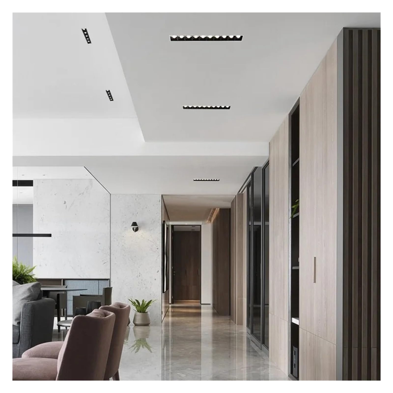 Kits De Focos Empotrables LED Regulables, 5W, 10W, 15W, Lámpara Techo Lineal Simple, Luz Descendente Moderna Antideslumbrante Profunda InstalacióN Flexible(5W Spot Light,5000k white light)