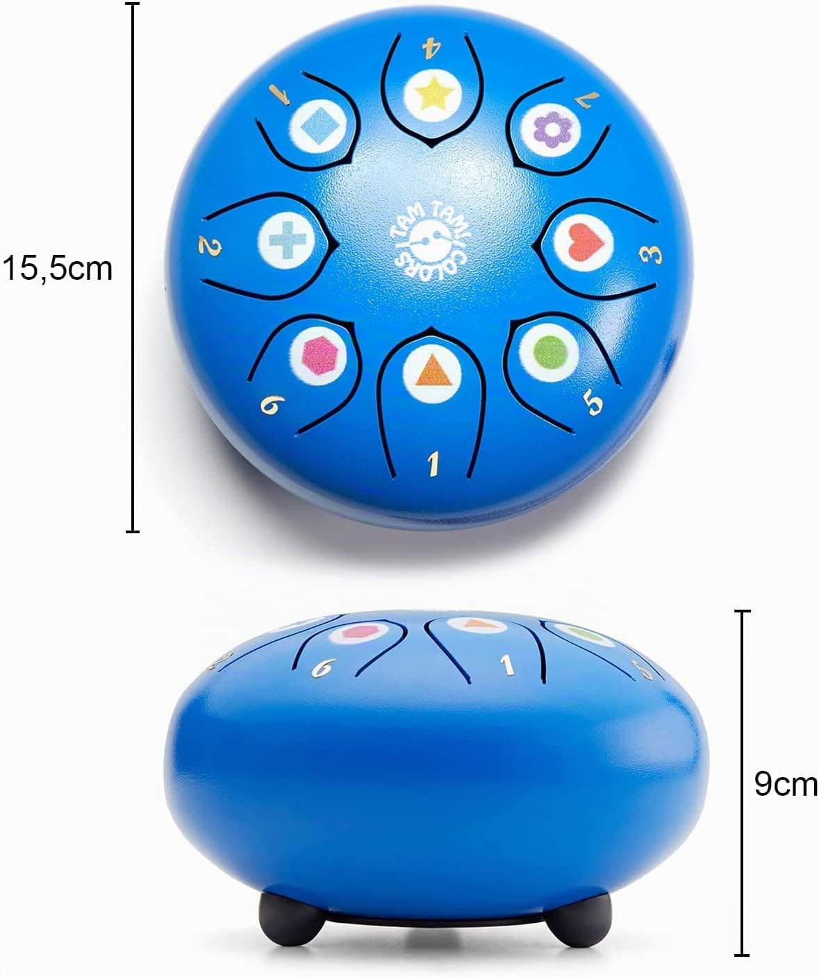 Kindertrommel Montessori – Handpan Kinder Zungentrommel 8 Töne für Kinder 3–6 Jahre, leicht zu spielen, fördert Kreativität & Konzentration, mit Schlägeln, Notenbuch & Tasche