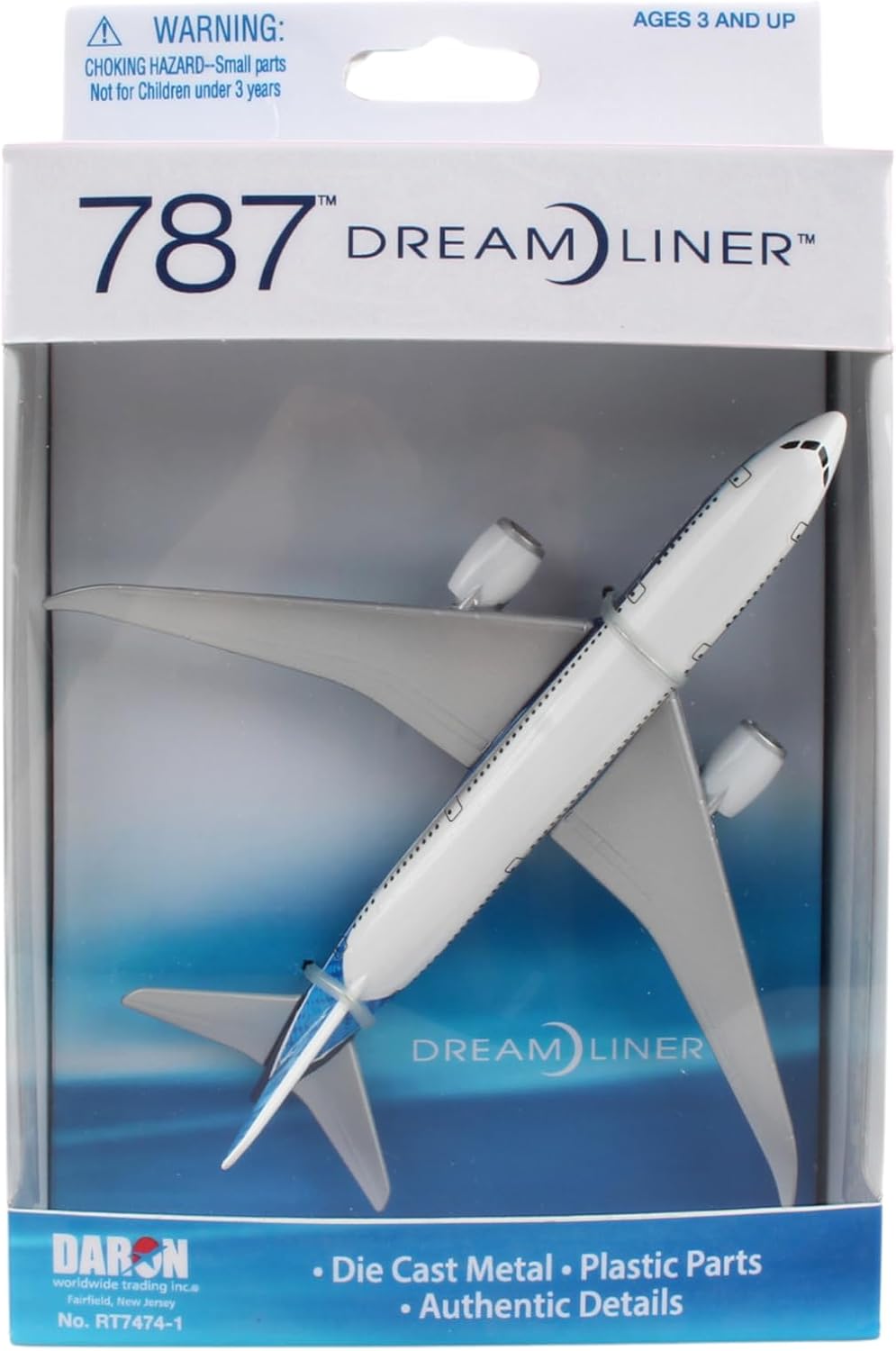 Daron Toy Airplane – Boeing 787 – Die-Cast Metal Model Airplane Toy with Plastic Parts for Kids Ages 3+