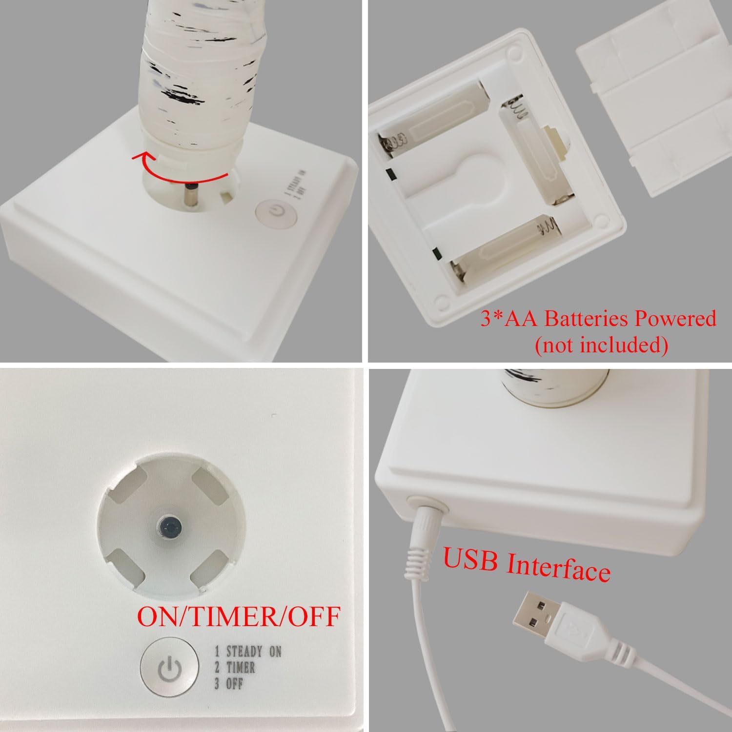Valentine's Lighted Birch Tree Centerpiece - 24 Inch with 12 Heart Ornaments for Office, Home, Mantel & Desk Decor