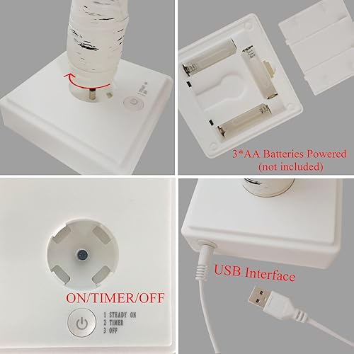 Miniatura 6 de Centro de mesa de abedul iluminado de San Valentín, 24 pulgadas con 12 adornos de corazón para decoración de oficina, hogar, mantel y escritorio