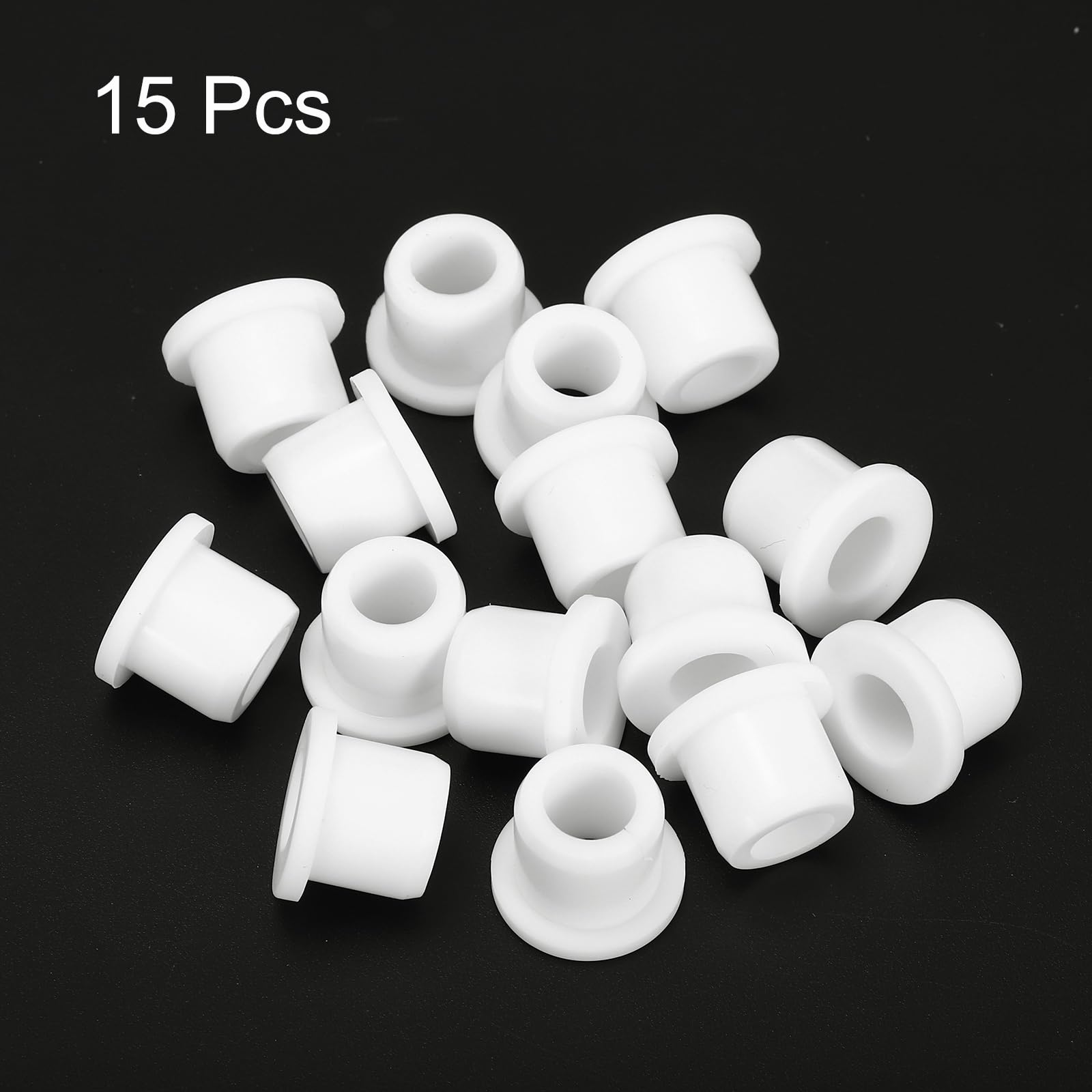 QUARKZMAN 12pz Passacavo in Gomma a Forma di T, Diametro 15mm Diametro Interno 6mm Protezione Sigillante per Fori Flessibili per Cavi Tubi, Bianco