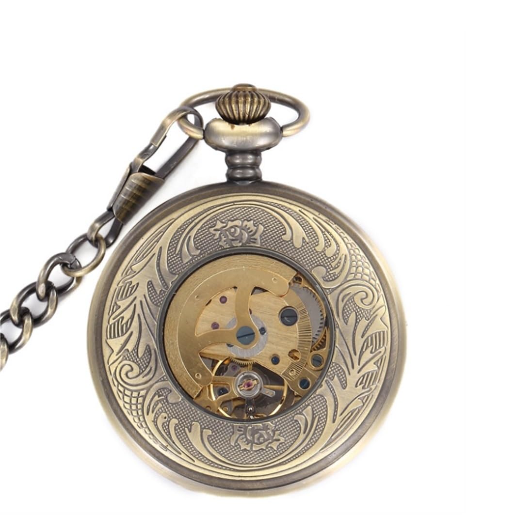 Zegarki Kieszonkowe Mechaniczny Zegarek Kieszonkowy Skeleton Luminous Zegarek Kieszonkowy Z Łańcuszkiem Prosty Retro Zegarki Kieszonkowe Męskie
