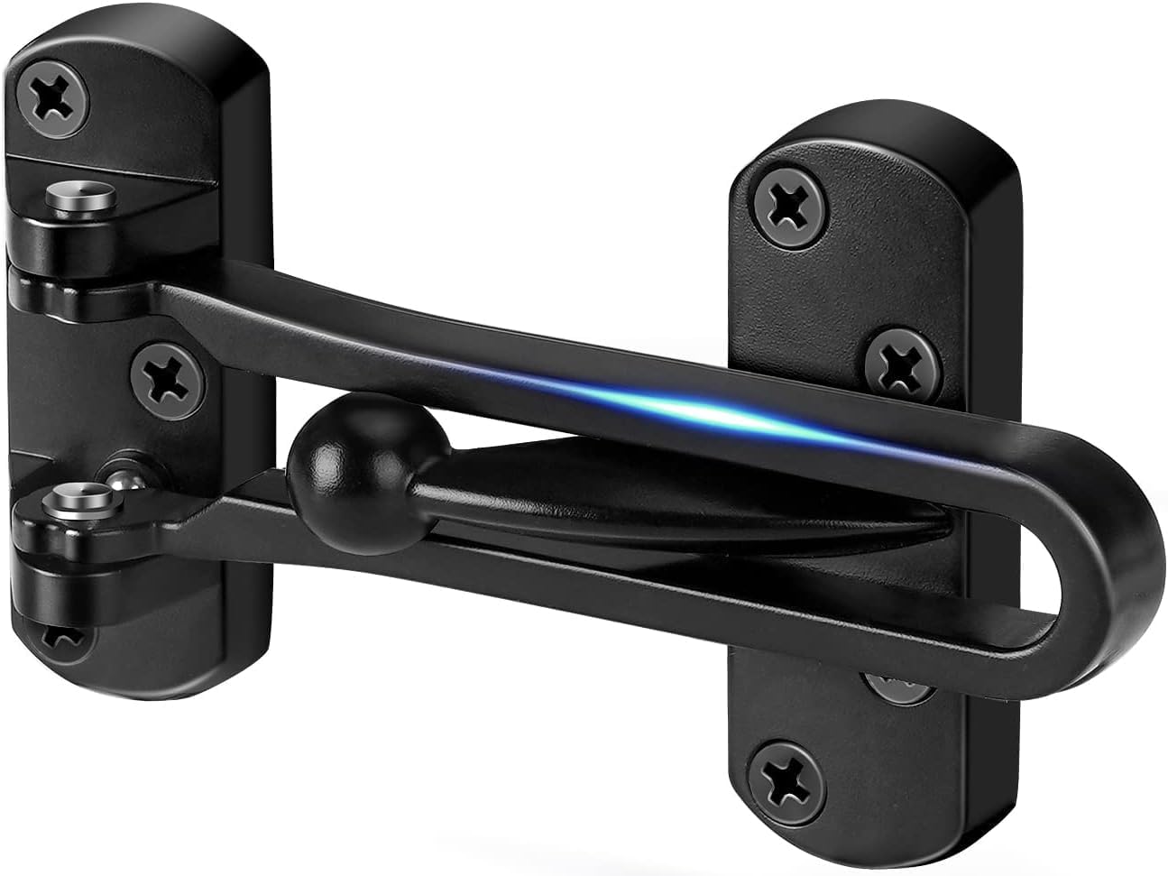 Home Security Door Lock Swing Bar Door Guard, Black | Zinc Alloy Reinforcement Lock, Hotel Door Latch-image-5