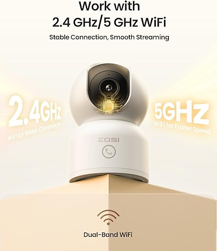 Miniatura 7 de ZOSI Cámara de seguridad para interiores 4K, C518 WiFi PanTilt para mascotaperrobebé, seguimiento automático, detección de humanoscarasmascotas,