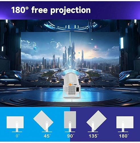 Miniatura 2 de Proyector con WiFi 6 y Bluetooth, soporte 4K proyector portátil inteligente 180 giratorio 130 '' pantalla proyector de película Keystone automático