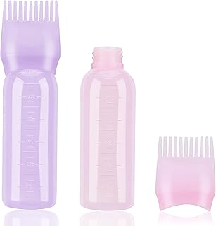 زجاجة توزيع زيت الشعر 60 مل فرشاة صبغ مشط الجذور بينك وارجواني مناسبة للتنظيف الجاف في صالونات التجميل والصباغة والتجعيد من البلاستيك 2 كيروتو