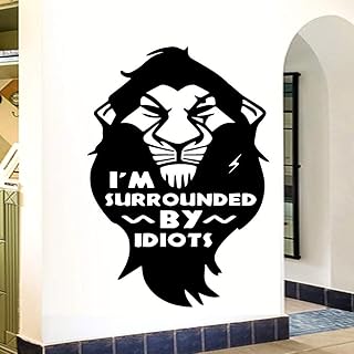 'I'm Surrounded by Idiots The Lion King' logo szylda cytaty naklejka ścienna winylowa artystyczna kalkomania sypialnia salon biuro studio klub dekoracja domu mural