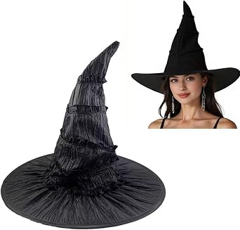 Halloween Witch Hat for Women Black Hat Costume Accessories Cap Headwear