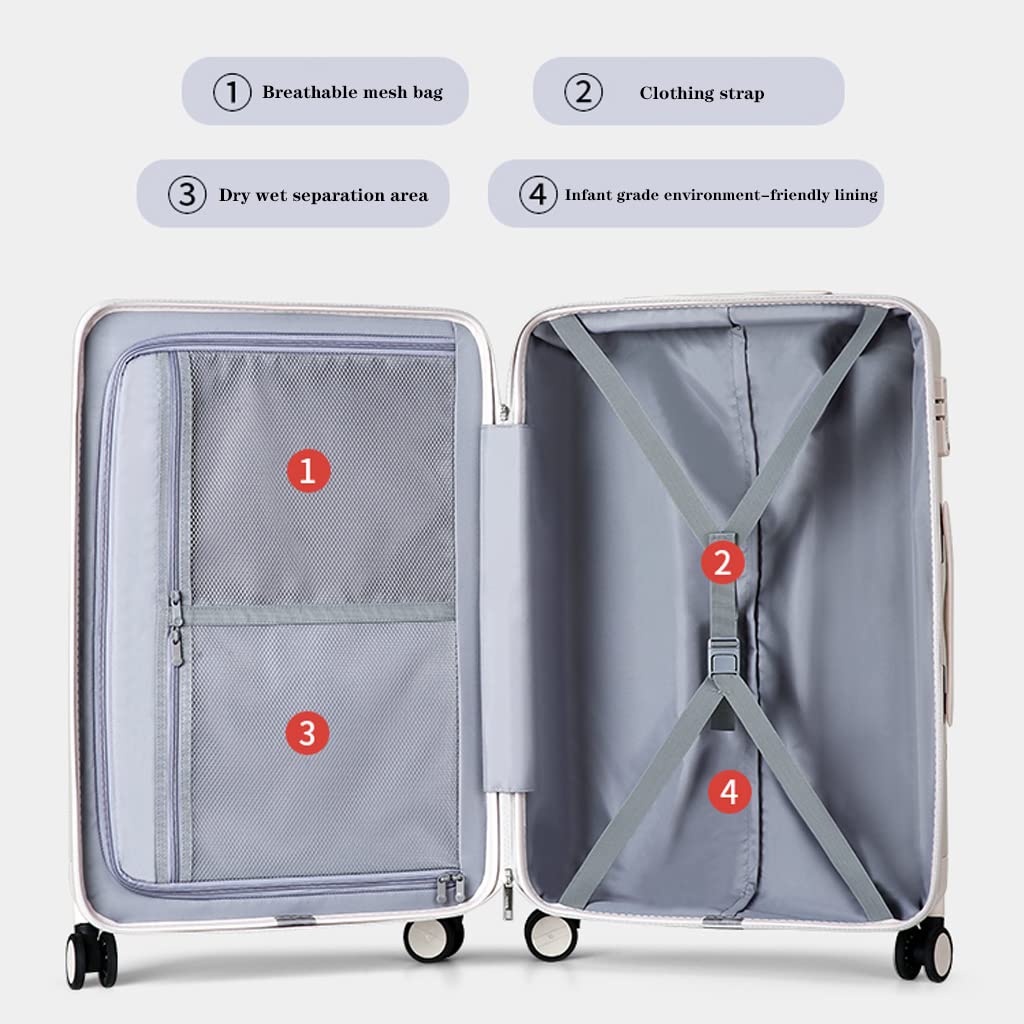 Koffer Hartschale,Trolley-Koffer,großes Fassungsvermögen,robuster Koffer mit 4 Spinner-Rollen./1786(Grey,20 inches)