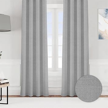 Goccia Linen Look Single Wing Background Curtain Grey